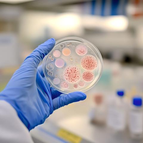 scientist analyzing bacterial-cultures in laboratory